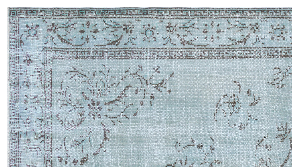 Blue Over Dyed Vintage Rug 5'9'' x 10'2'' ft 175 x 310 cm