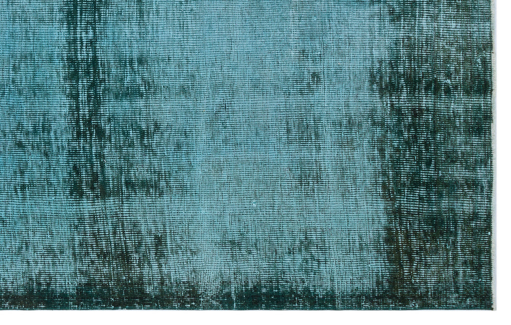 Turquoise  Over Dyed Vintage Rug 5'7'' x 8'12'' ft 171 x 274 cm