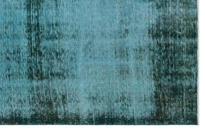 Turquoise  Over Dyed Vintage Rug 5'7'' x 8'12'' ft 171 x 274 cm