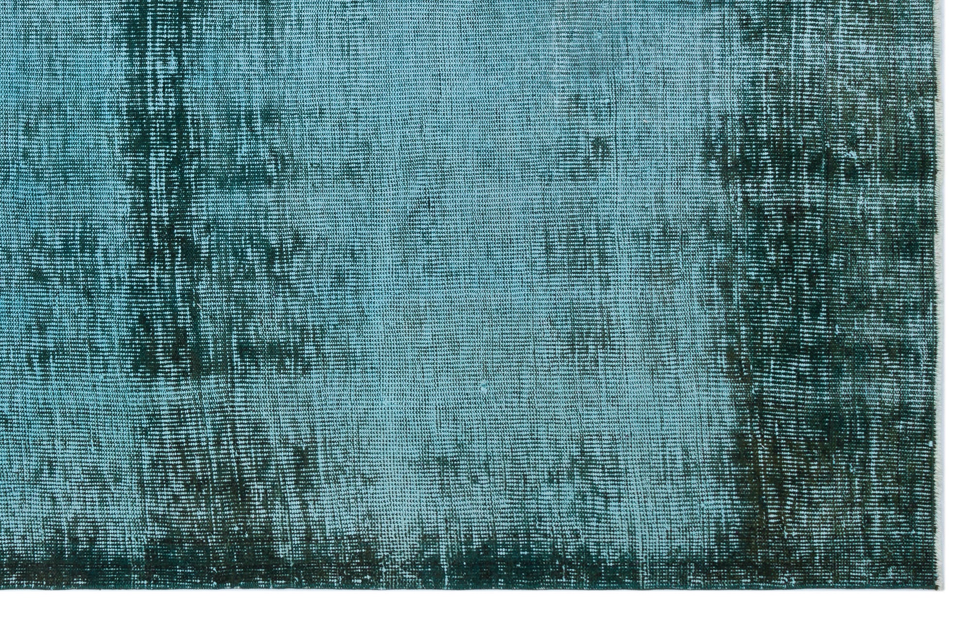 Retro Design Turquoise Over Dyed Vintage Rug 5'7'' x 8'12'' ft 171 x 2 ...