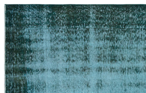 Turquoise  Over Dyed Vintage Rug 5'7'' x 8'12'' ft 171 x 274 cm