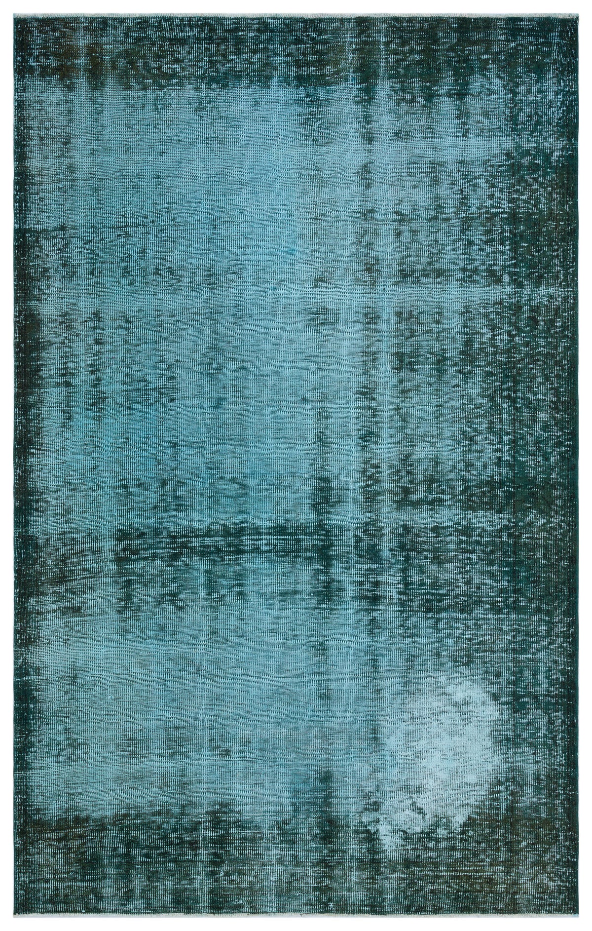 Turquoise  Over Dyed Vintage Rug 5&#39;7&#39;&#39; x 8&#39;12&#39;&#39; ft 171 x 274 cm