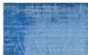 Blue Over Dyed Vintage Rug 4'11'' x 7'11'' ft 151 x 242 cm