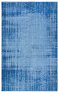 Blue Over Dyed Vintage Rug 4'11'' x 7'11'' ft 151 x 242 cm