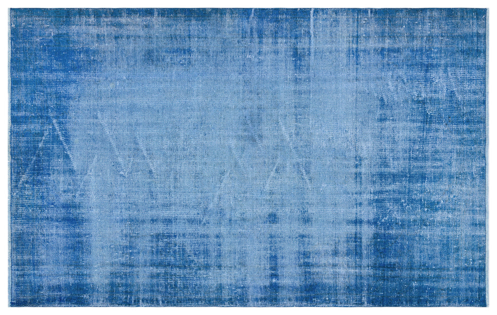 Blue Over Dyed Vintage Rug 4'11'' x 7'11'' ft 151 x 242 cm