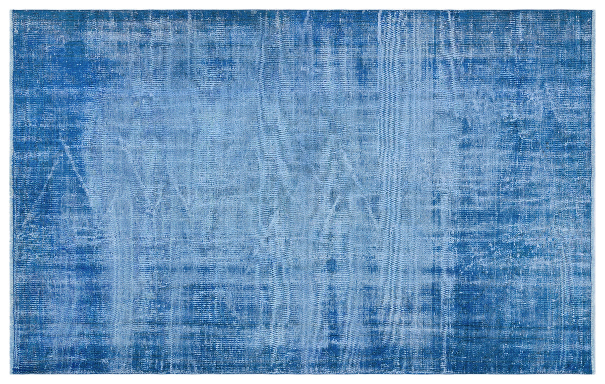 Blue Over Dyed Vintage Rug 4&#39;11&#39;&#39; x 7&#39;11&#39;&#39; ft 151 x 242 cm