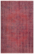 Red Over Dyed Vintage Rug 6'0'' x 9'6'' ft 183 x 290 cm