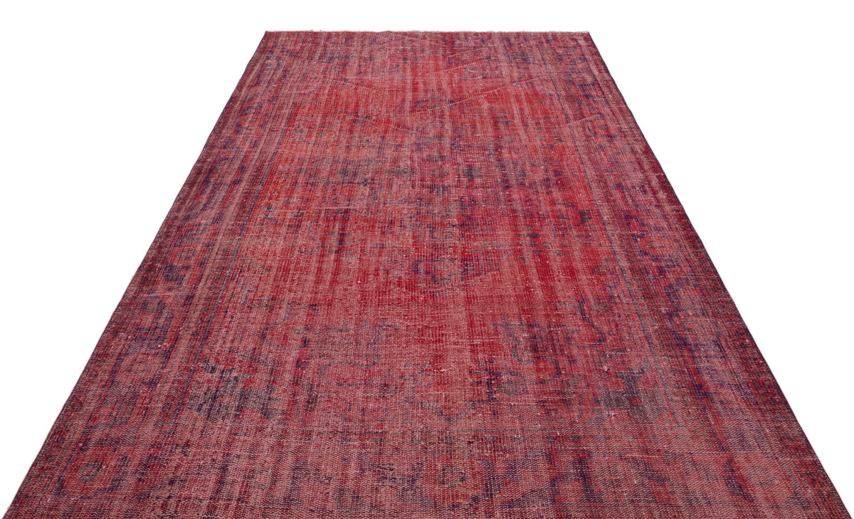Red Over Dyed Vintage Rug 6&#39;0&#39;&#39; x 9&#39;6&#39;&#39; ft 183 x 290 cm