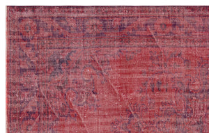Red Over Dyed Vintage Rug 6'0'' x 9'6'' ft 183 x 290 cm