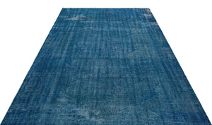 Blue Over Dyed Vintage Rug 5'12'' x 8'9'' ft 182 x 266 cm