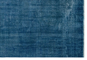 Blue Over Dyed Vintage Rug 5'12'' x 8'9'' ft 182 x 266 cm