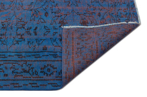 Blue Over Dyed Vintage Rug 5'12'' x 8'10'' ft 182 x 268 cm