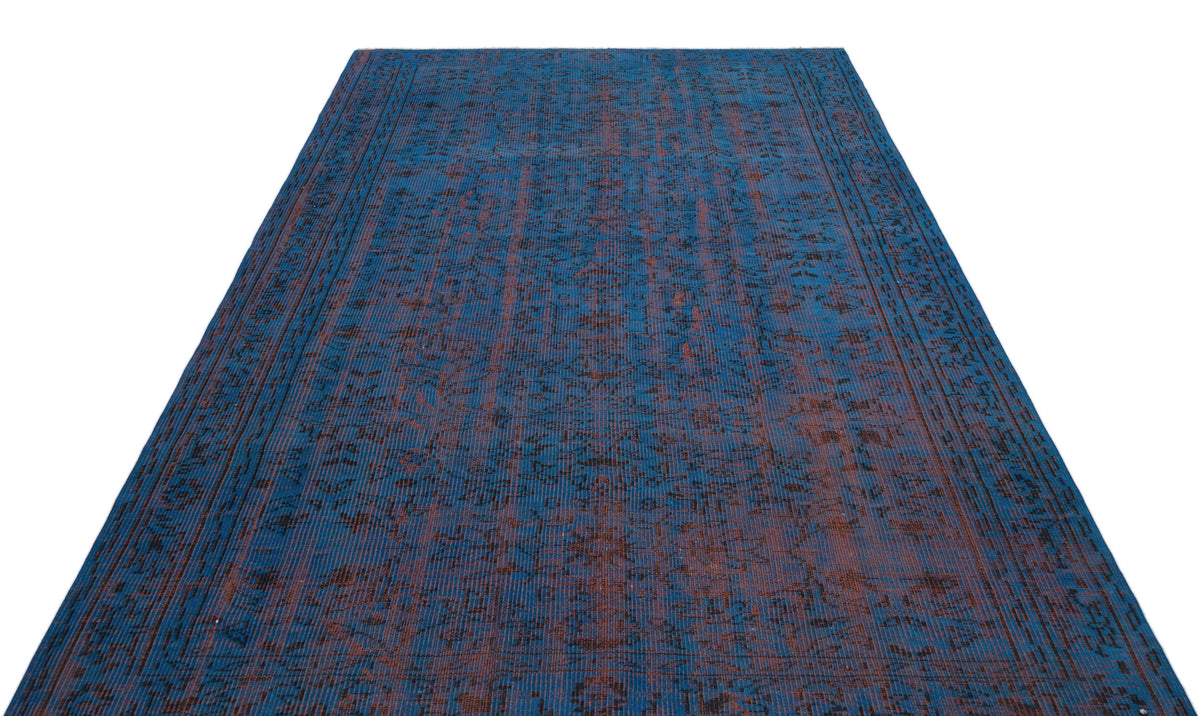 Blue Over Dyed Vintage Rug 5&#39;12&#39;&#39; x 8&#39;10&#39;&#39; ft 182 x 268 cm