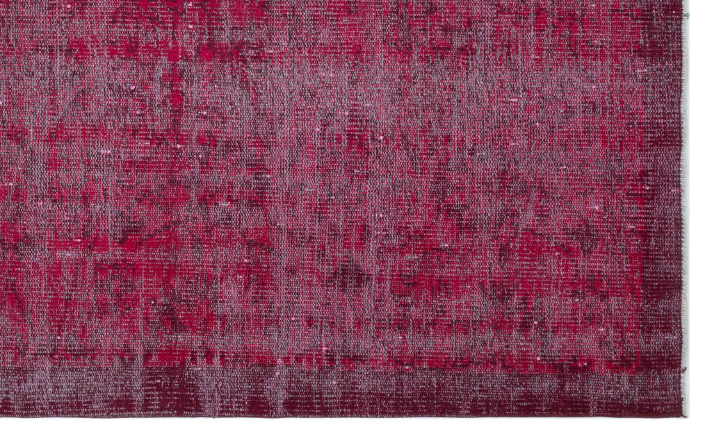 Fuchsia Over Dyed Vintage Rug 4'10'' x 7'9'' ft 148 x 237 cm