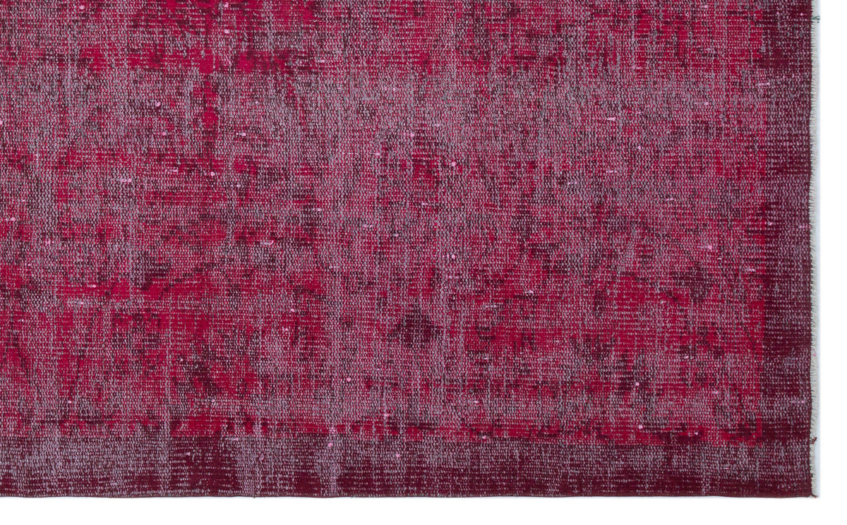 Fuchsia Over Dyed Vintage Rug 4&#39;10&#39;&#39; x 7&#39;9&#39;&#39; ft 148 x 237 cm