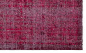 Fuchsia Over Dyed Vintage Rug 4'10'' x 7'9'' ft 148 x 237 cm