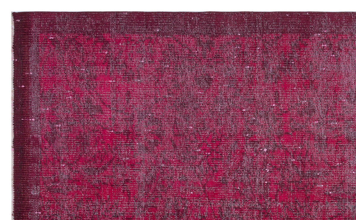 Fuchsia Over Dyed Vintage Rug 4&#39;10&#39;&#39; x 7&#39;9&#39;&#39; ft 148 x 237 cm