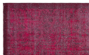 Fuchsia Over Dyed Vintage Rug 4'10'' x 7'9'' ft 148 x 237 cm