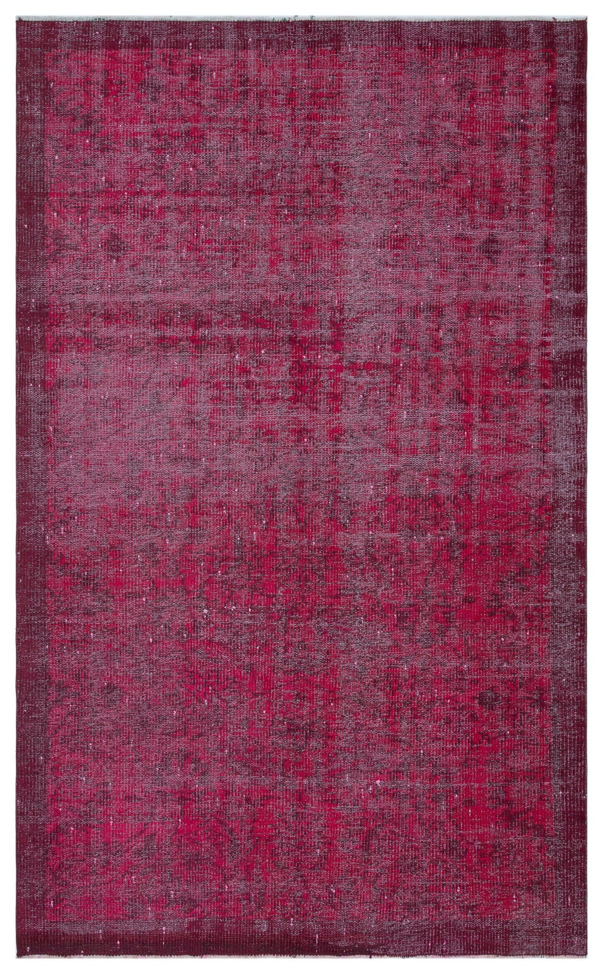 Fuchsia Over Dyed Vintage Rug 4&#39;10&#39;&#39; x 7&#39;9&#39;&#39; ft 148 x 237 cm