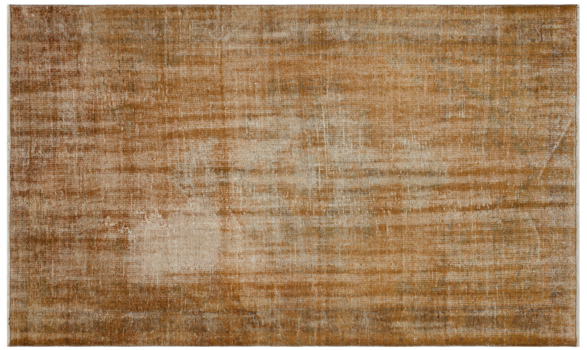 Tan Brown Over Dyed Vintage Rug 5&#39;1&#39;&#39; x 8&#39;7&#39;&#39; ft 155 x 261 cm