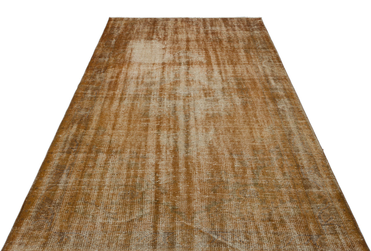 Brown Over Dyed Vintage Rug 5&#39;1&#39;&#39; x 8&#39;7&#39;&#39; ft 155 x 261 cm