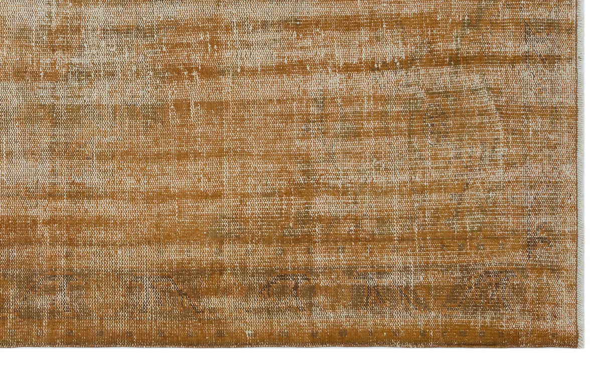 Brown Over Dyed Vintage Rug 5&#39;1&#39;&#39; x 8&#39;7&#39;&#39; ft 155 x 261 cm