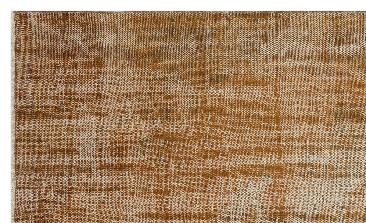 Brown Over Dyed Vintage Rug 5&#39;1&#39;&#39; x 8&#39;7&#39;&#39; ft 155 x 261 cm