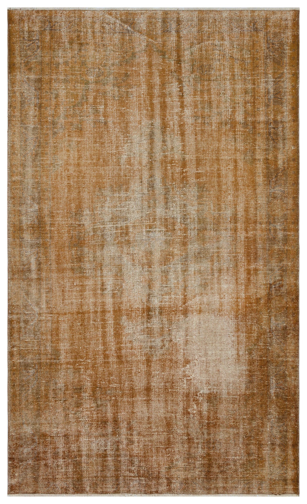 Brown Over Dyed Vintage Rug 5&#39;1&#39;&#39; x 8&#39;7&#39;&#39; ft 155 x 261 cm