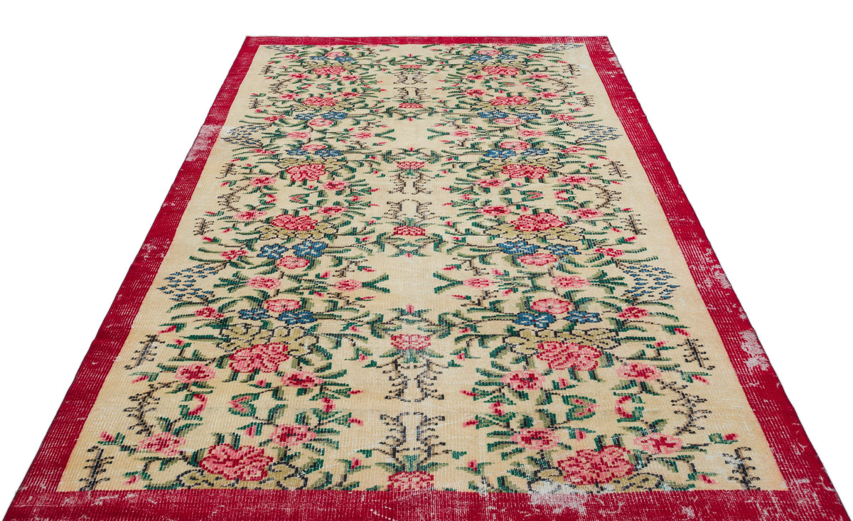 Retro Over Dyed Vintage Rug 5&#39;10&#39;&#39; x 8&#39;10&#39;&#39; ft 177 x 270 cm