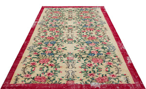 Retro Over Dyed Vintage Rug 5'10'' x 8'10'' ft 177 x 270 cm