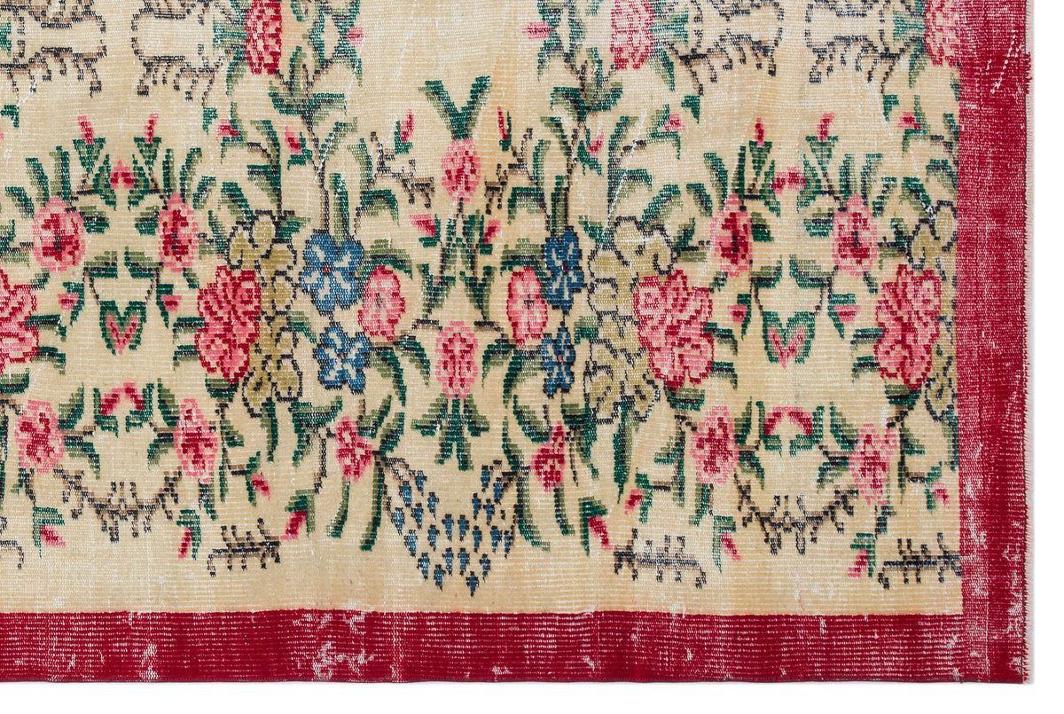 Retro Over Dyed Vintage Rug 5&#39;10&#39;&#39; x 8&#39;10&#39;&#39; ft 177 x 270 cm