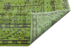 Green Over Dyed Vintage Rug 6'4'' x 9'5'' ft 192 x 286 cm