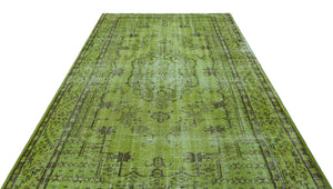 Green Over Dyed Vintage Rug 6'4'' x 9'5'' ft 192 x 286 cm