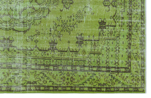 Green Over Dyed Vintage Rug 6'4'' x 9'5'' ft 192 x 286 cm