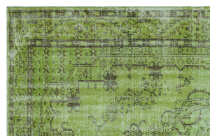 Green Over Dyed Vintage Rug 6'4'' x 9'5'' ft 192 x 286 cm