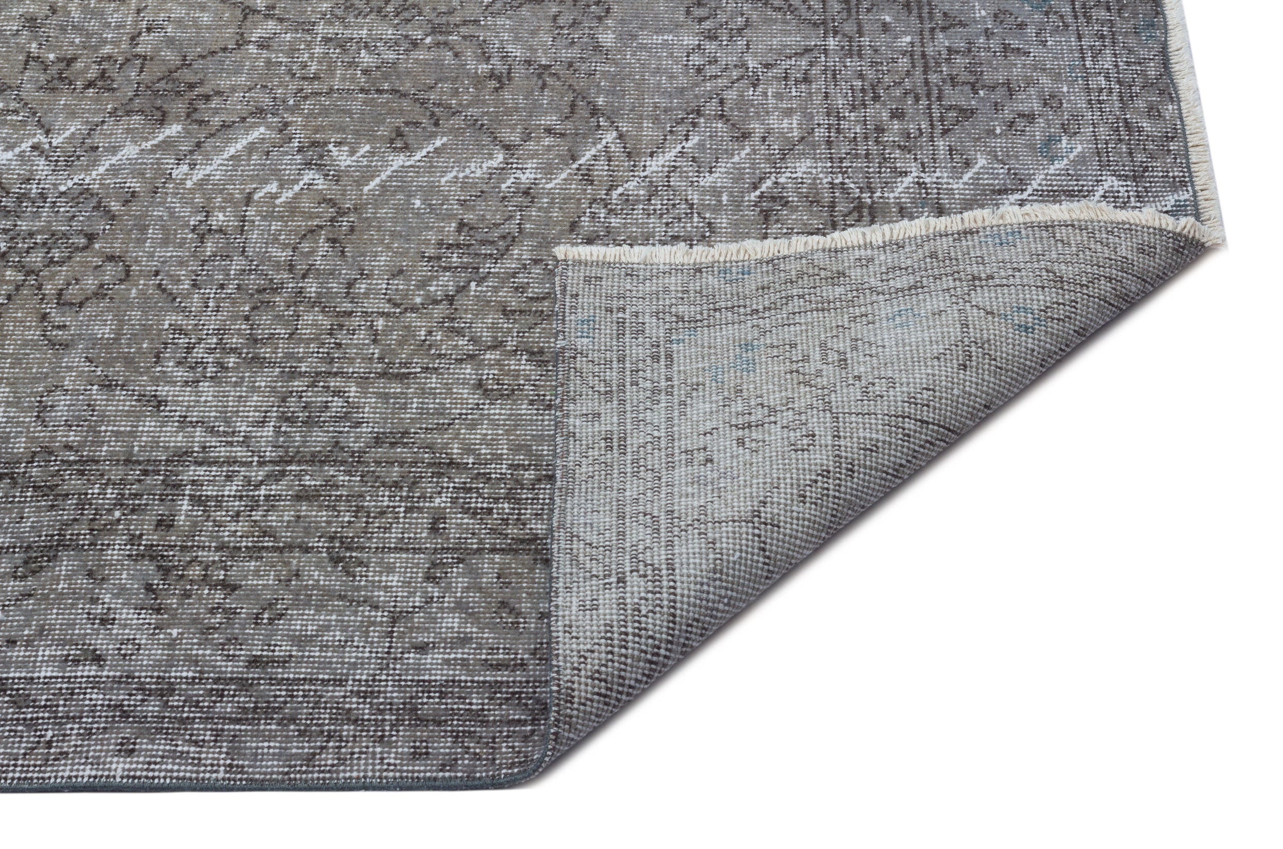 Gray Over Dyed Vintage Rug 6'9'' x 10'6'' ft 205 x 320 cm