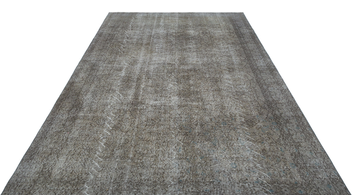 Gray Over Dyed Vintage Rug 6&#39;9&#39;&#39; x 10&#39;6&#39;&#39; ft 205 x 320 cm