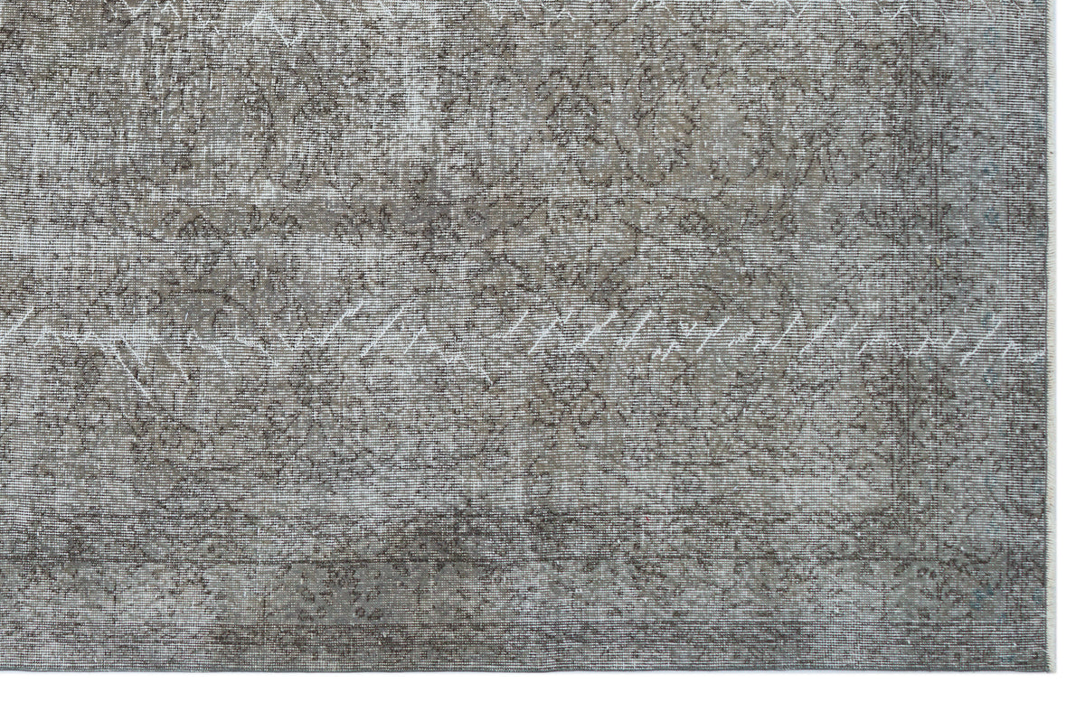 Gray Over Dyed Vintage Rug 6&#39;9&#39;&#39; x 10&#39;6&#39;&#39; ft 205 x 320 cm