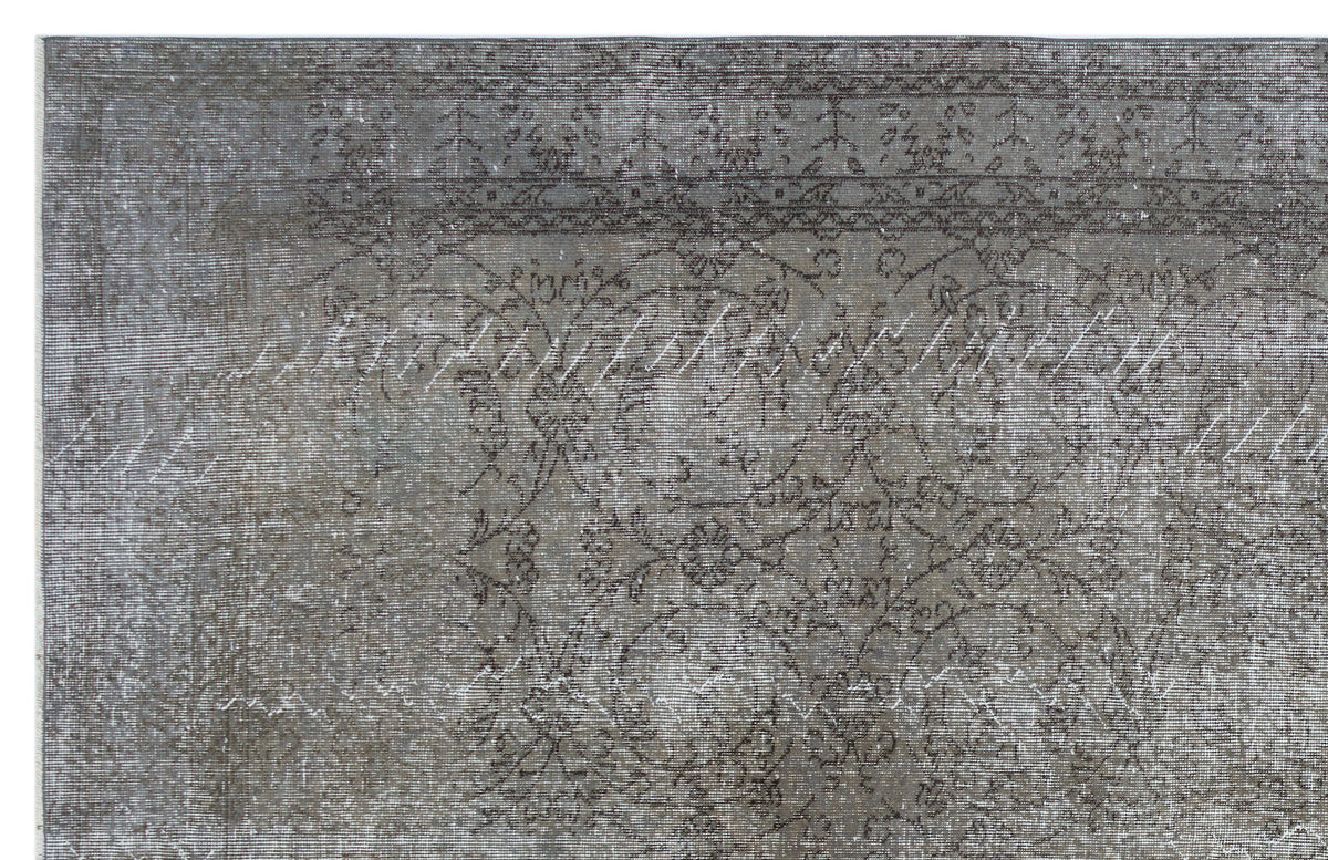 Gray Over Dyed Vintage Rug 6&#39;9&#39;&#39; x 10&#39;6&#39;&#39; ft 205 x 320 cm