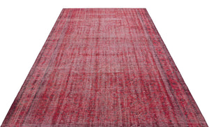 Red Over Dyed Vintage Rug 5'9'' x 8'8'' ft 176 x 265 cm