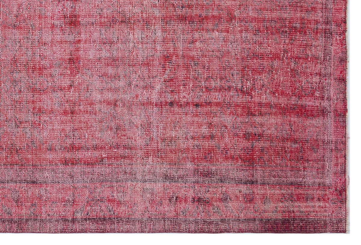 Red Over Dyed Vintage Rug 5&#39;9&#39;&#39; x 8&#39;8&#39;&#39; ft 176 x 265 cm