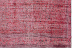 Red Over Dyed Vintage Rug 5'9'' x 8'8'' ft 176 x 265 cm