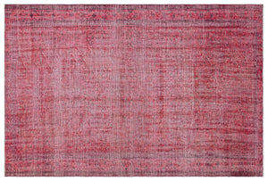 Red Over Dyed Vintage Rug 5'9'' x 8'8'' ft 176 x 265 cm
