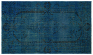 Turquoise  Over Dyed Vintage Rug 5'8'' x 9'7'' ft 173 x 293 cm