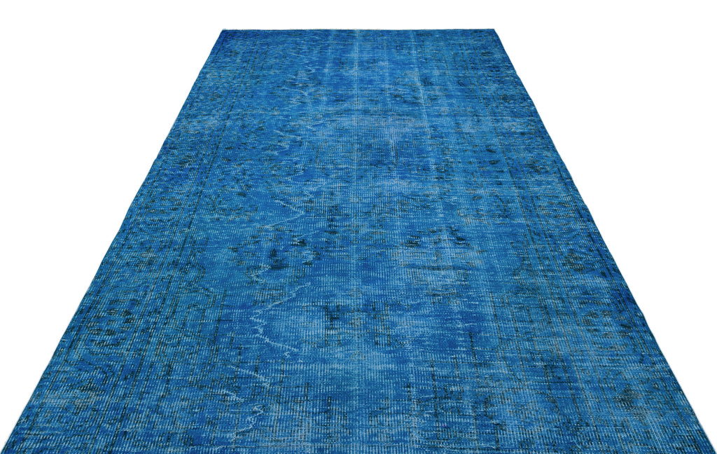 Blue Over Dyed Vintage Rug 5'10'' x 10'2'' ft 177 x 309 cm