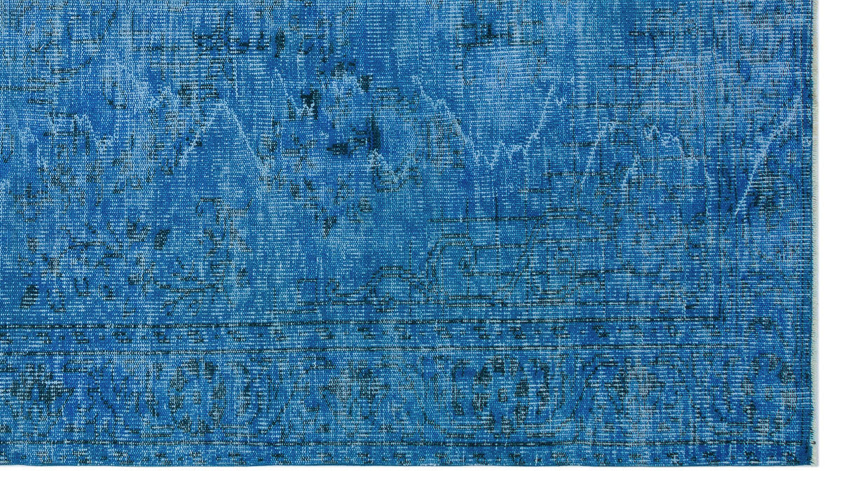 Blue Over Dyed Vintage Rug 5&#39;10&#39;&#39; x 10&#39;2&#39;&#39; ft 177 x 309 cm