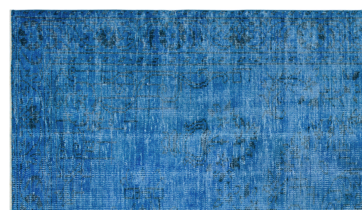 Blue Over Dyed Vintage Rug 5&#39;10&#39;&#39; x 10&#39;2&#39;&#39; ft 177 x 309 cm
