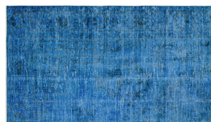 Blue Over Dyed Vintage Rug 5'10'' x 10'2'' ft 177 x 309 cm