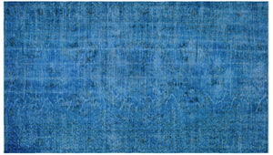 Traditional Design Blue Over Dyed Vintage Rug 5'10'' x 10'2'' ft 177 x 309 cm