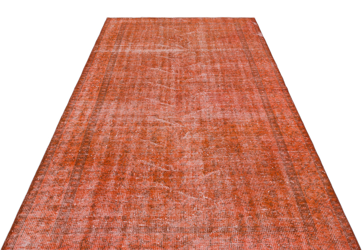 Orange Over Dyed Vintage Rug 5&#39;0&#39;&#39; x 8&#39;3&#39;&#39; ft 153 x 251 cm